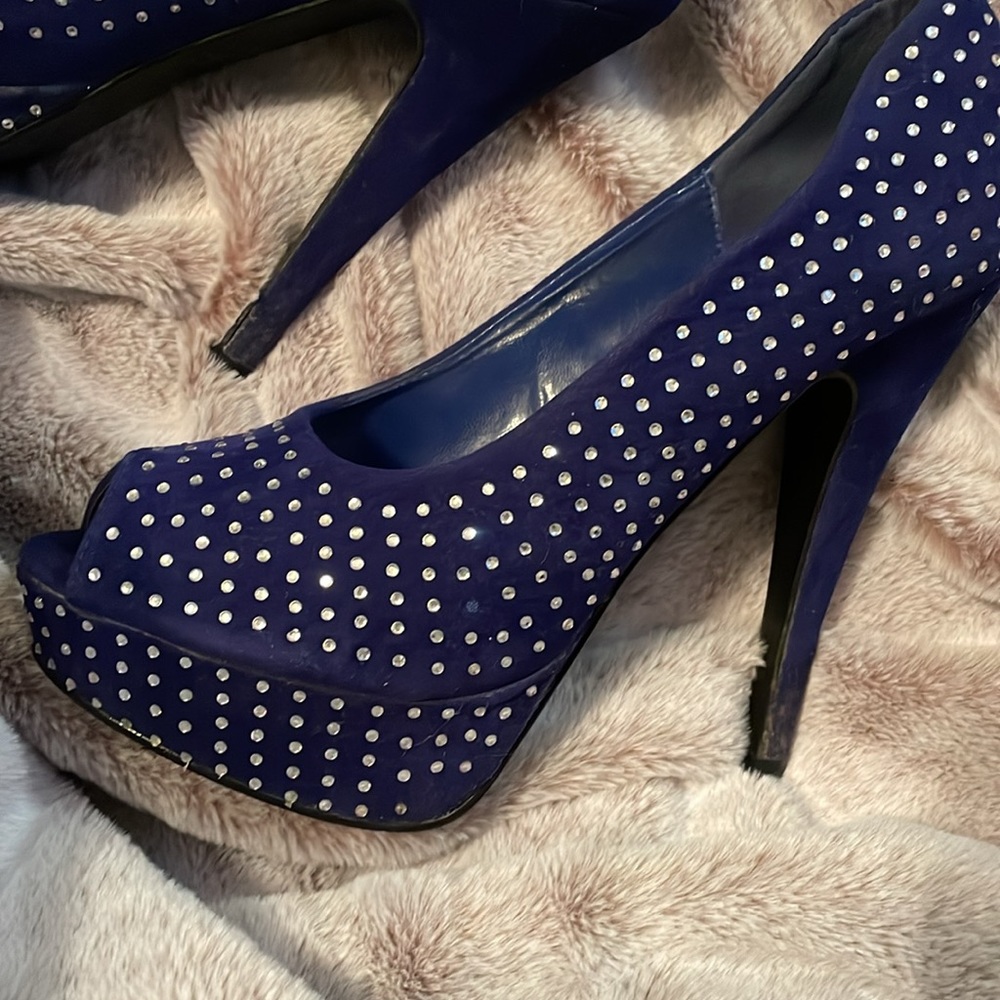 Delicacy Lorina Blue high heel open toe platform shoes - Picture 4 of 9